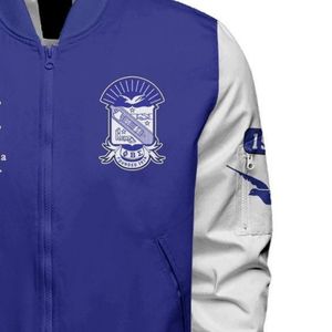 Chaqueta Universitaria Azul Satinada Phi Beta Sigma 1914, Fraternidad Griega Big Sigma, Ropa Exterior Personalizada para Universidad - Product Image 2