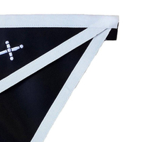 Écusson triangulaire brodé personnalisé drapeau pirate à coudre avec motif crâne, os croisés et épées pour vêtements