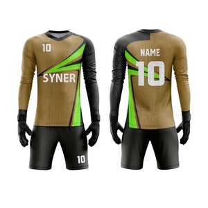 Gran oferta, Conjunto de camiseta de portero con logotipo personalizado, uniforme de equipo impreso por sublimación para portero de fútbol con corte automatizado - Product Image 5
