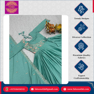Diseño elegante para bodas y fiestas, tela de Chinon pura con secuencia pesada e hilo de trabajo, vestido largo Anarkali con Dupatta - Product Image 3