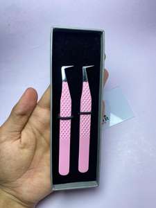 Pince à épiler pour cils de salon, ultra légère, anti-fatigue, en acier inoxydable, anti-magnétique, poignée confortable, pointe lisse - Product Image 5