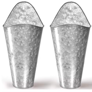 Macetas de pared de Metal galvanizado modernas Diseño vertical para colgar en la pared Decoración para ocasiones de cumpleaños Acentos de pared Producto - Product Image 1
