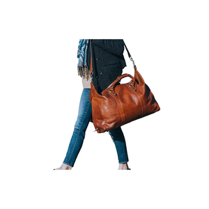 Sac de sport en cuir véritable, taille cabine, unisexe, sac de voyage en cuir à vendre - Product Image 1