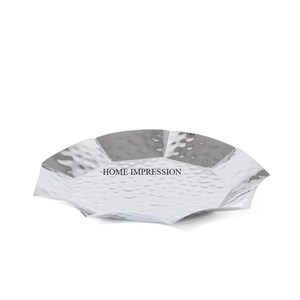 Plateau de service en métal luxueux et robuste, design moderne, résistant à la chaleur, plaqué or, pour mariage et hôtel, utilisation domestique, décoration de table à dîner - Product Image 3