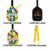 Ensemble de housse de raquette de pickleball et de pochette à balles, accessoires sportifs personnalisés en néoprène, fournisseur d'articles cadeaux, usine avec emballage à étiquette suspendue