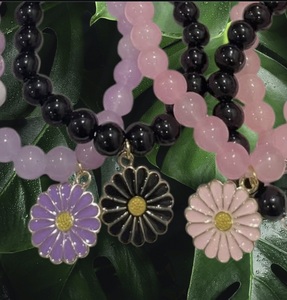 Shiny and Unique Charm Bracelet, Crack <b>Beads</b> Bracelet, Minimalist Glass <b>beads</b> flower bracelets - Product Image 3