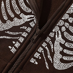 Vente en gros de matériel de haute qualité sweat à capuche zippé avec strass pour hommes 2025 nouveauté sweats à capuche zippés avec strass pour hommes - Product Image 6