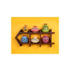 Étagère murale en bois Art Déco à 2 niveaux pour plantes, étagères murales décoratives par Z F Craft Impex - Product Image 3