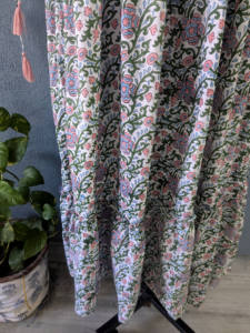 เดรสผ้าฝ้ายทอลายดอกไม้สไตล์อินเดียสำหรับผู้หญิงเดรสมีพู่หวานธรรมชาติพิมพ์ลายดอกไม้ทันสมัย - Product Image 2