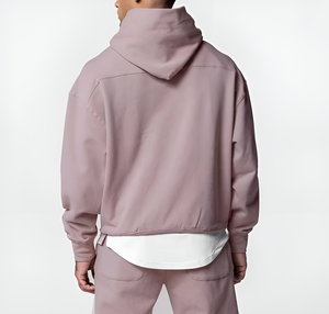 Men's Regular Fit Hooded Sweatshirt Solid Color Cotton Fleece Casual Wear Breathable Quick Dry Pocket Design Winter Style 360g - Product Image 5