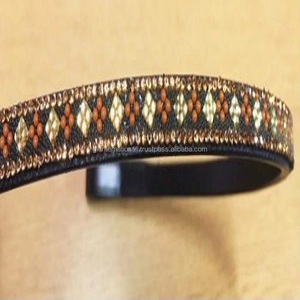 Equine diseñador-banda multicolor de cristal negro y marrón, cuero inglés, cejas de caballo en todos los tamaños y formas, precio al por mayor - Product Image 6