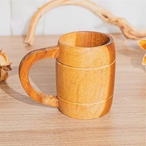 Taza de Madera de Estilo Nórdico Vintage, Taza de Té de Madera Sostenible de Gran Capacidad, Recipiente para Beber de Madera Maciza Aislado Minimalista - Product Image 1