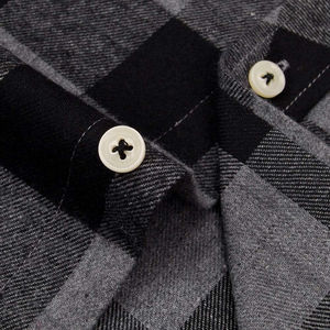 Chemise en flanelle Streetwear classique pour hommes à la mode 100% coton conception à carreaux anti-rides à manches longues bouton haut Logo personnalisable - Product Image 3