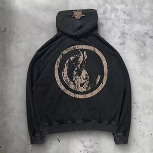 Conjunto de sudadera con capucha y pantalón de chándal acampanado de algodón con bordado desgastado personalizable - Product Image 6