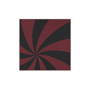 Burgundy Black Polyester Twill Geometric Pattern Square Scarf - Product Image 1