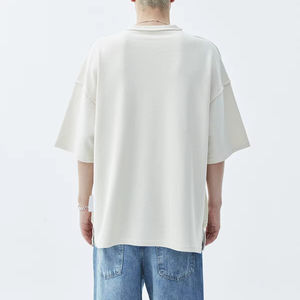 เสื้อยืดสีขาวแบบเรียบ ดีไซน์เปล่า ตัดเย็บอย่างดี ผ้าคอตตอน 100% ทรงโอเวอร์ไซส์ แขนยาว สำหรับผู้ชาย สไตล์สตรีทแวร์ รับผลิตตามสั่งขายส่ง - Product Image 1