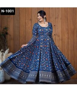 Nueva colección de vestidos étnicos indios Anarkali, Georgette simple con estampado digital para festivales de boda, ropa India pakistaní - Product Image 1