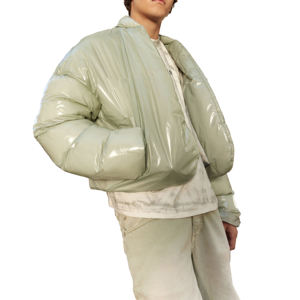 Chaqueta Bomber de Poliéster Ecológica Reversible con Cuello Alto para Hombre, Chaqueta de Invierno para Exteriores, Directo de Fábrica - Product Image 4