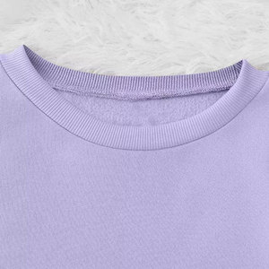 Coupe ample côtelé col rond 80% coton 20% polyester polaire côtelé poignets et ourlet pêche Schnaps femmes sweat - Product Image 3