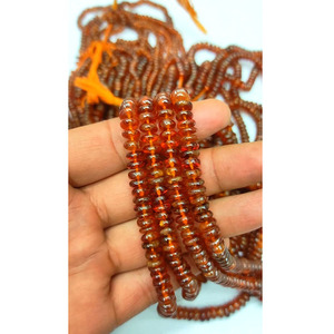 Hessonite-Cuentas de piedra Natural para hacer joyas, cuentas lisas de 3-4mm hechas a mano con piedras preciosas, estilo bohemio - Product Image 4