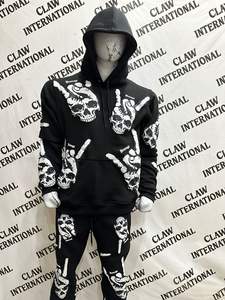 Conjunto de chándal de lana de algodón 100% personalizado para hombre, ropa de calle pesada transpirable GSM pesada de alta calidad para gimnasio para deportes de invierno - Product Image 2