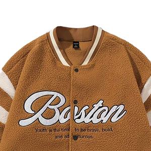 Manufacturer's Wholesale Men's Personalized High Street Vintage Style Varsity Jacket Hot Selling <b>Sherpa</b> Dyed Winter Season - Product Image 3