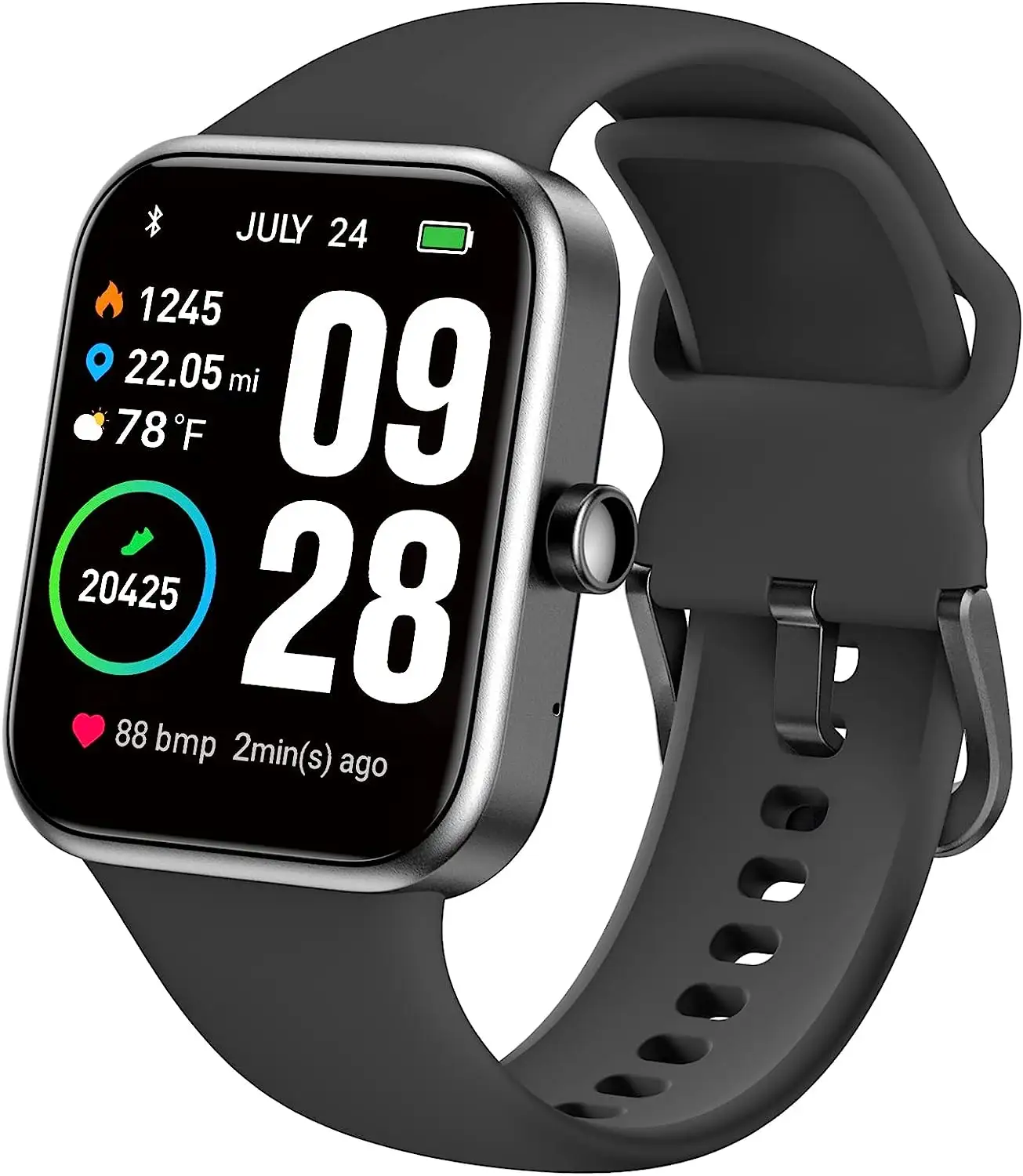 TOZO jam tangan pintar S2 44mm, arloji cerdas pelacak kebugaran dengan Monitor detak jantung dan oksigen darah, Monitor tidur 5ATM tahan air HD layar sentuh