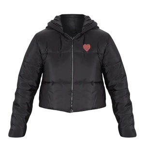 Vestes matelassées en duvet pour femmes, personnalisables en gros, nouvelles vestes matelassées en polyester tricoté épais, logo personnalisé, manteau d'hiver uni - Product Image 1