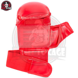 Gants de karaté et de boxe en cuir PU rouge léger de qualité supérieure, personnalisables, design absorbant les chocs pour les arts martiaux pour adultes - Product Image 2