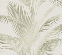 Papel Tapiz Vinílico No Tejido, Color Verde Crema con Diseño Floral Moderno, Hecho en Alemania, Altamente Resistente al Lavado, Rollos para Sala de Estar, Cocina y Baño