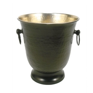 Bar Ware Decor 2 Tone Finished Metal Beverage Tub With Handle For <b>Wine</b> Bottle Storage - Product Image 3