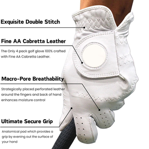 Guantes de golf profesional mano izquierda derecha con marcador de bola cuero suave Weathersof Grip hombres logotipo personalizado guantes deportivos Hotsale - Product Image 5