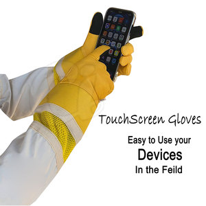 Guantes de apicultura con logotipo personalizado de servicio OEM, guantes de apicultura de seguridad hechos a mano de cuero a la venta - Product Image 4