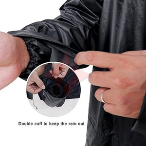 Tất cả thời tiết không thấm nước mưa phù hợp với người đàn ông phụ nữ Trọng lượng nhẹ thoáng khí làm việc bánh đội mũ trùm đầu mưa áo khoác quần ngoài trời áo mưa cắm trại - Product Image 4