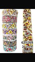 Lacets floraux multicolores faits à la main sur mesure pour chapeaux, créateurs et enfants, vêtements avec tissu à paillettes