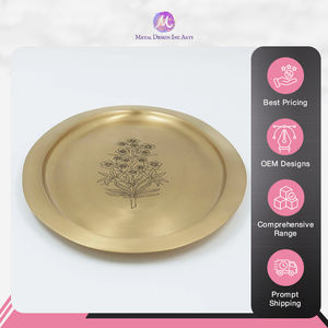 ถาดทองเหลืองทรงรีพรีเมี่ยมสีทองพร้อมเสิร์ฟอาหารว่างและน้ำดีไซน์หรูหราทันสมัย - Product Image 3
