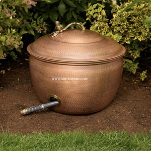 Admirable nouvelle collection 2025 grand pot de tuyau en cuivre avec couvercle de travail martelé meilleure qualité forme ronde Gardenig pot de tuyau d'eau - Product Image 5