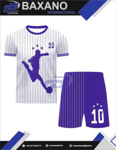 Conjunto de Camiseta de Fútbol con Estampado Ligero de Secado Rápido con Cuello en V, Uniforme de Fútbol Blanco y Azul, Camiseta y Pantalones Cortos - Product Image 6
