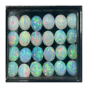 หินควอตซ์ทรงรีสอบเทียบขนาด6x8มม. อัญมณีโอปอลเอธิโอเปียสีขาวธรรมชาติขายส่ง - Product Image 3