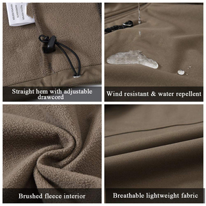 Chaqueta Softshell Ligera de Lona al por Mayor, Cortavientos, Impermeable, con Capucha, para Hombre, Alta Calidad, MOQ Bajo - Product Image 4