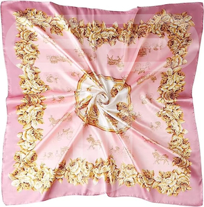 High Quality Floral 90*90cm Square Silk Scarves Feeling <b>Bandana</b> Head Slik Scarves for <b>Women</b> Girls <b>Women</b> Scarves Custom Print - Product Image 1