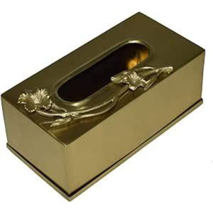 กล่องทิชชู่ทรงสี่เหลี่ยมโลหะสีทองอุปกรณ์ตกแต่งห้องน้ำดีไซน์ทันสมัย - Product Image 1