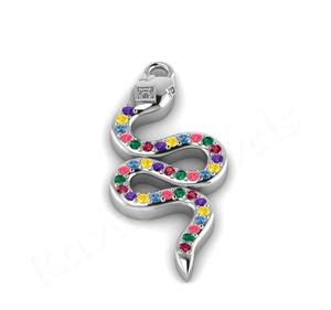 Colgante de Serpiente Plateada de 33x15mm de Buena Calidad, Joyería de Circonio con Forma de Animal para Mujer, Colgantes Modernos, Calidad de Exportación - Product Image 3