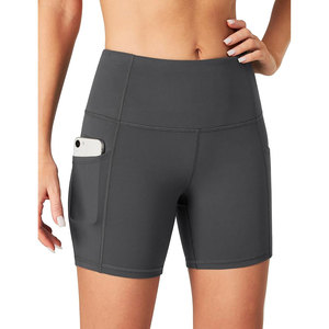 Womens High-Waisted Yoga Shorts Comfortable Stretchy Gym and Yoga <b>Leggings</b> with Custom Logo Solid <b>Pattern</b> OEM/ODM Available - Product Image 1