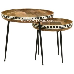 Table de taille marocaine vintage en laiton maison et salon Table basse marocaine décorative pour support de designer en bois d'indien - Product Image 6