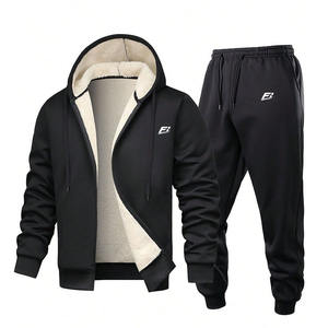 Conjuntos Deportivos de Invierno para Hombre, Sudadera con Capucha y Cremallera, Corte Regular, Felpa, Venta al Por Mayor B2B, Ropa Deportiva, Chándales, Marca Privada OEM - Product Image 1