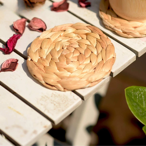 Eco-Friendly Water Hyacinth <b>Coaster</b> <b>Set</b> - Handmade Natural Braided <b>Coasters</b> for Dining & Kitchen, Elegant <b>and</b> Durable <b>Placemat</b> - Product Image 6