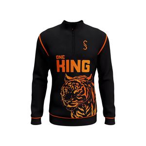 Jersey de manga larga con cremallera para hombre, diseño personalizado, ropa de calle, forro polar para invierno, tejido de punto de poliéster estampado - Product Image 4