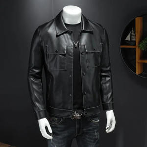 Chaqueta de cuero de calidad superior caliente para Hombres estilo con 100% chaqueta de cuero de vaca original chaquetas de cuero de los hombres - Product Image 3