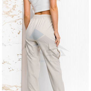 Pantalon de jogging décontracté pour femme, taille haute, devant plat, style évasé, respirant, en tissu doux, chaud et extensible - Product Image 4